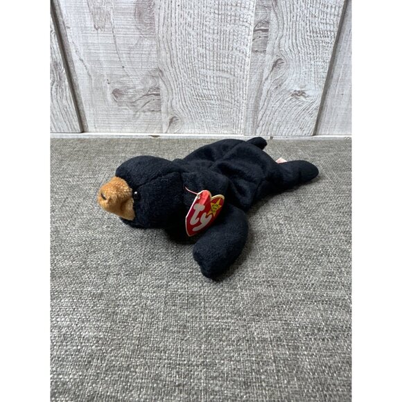 Ty Beanie Babies Retired Blackie Black Bear Stuffed Animal Toy - Picture 2 of 9